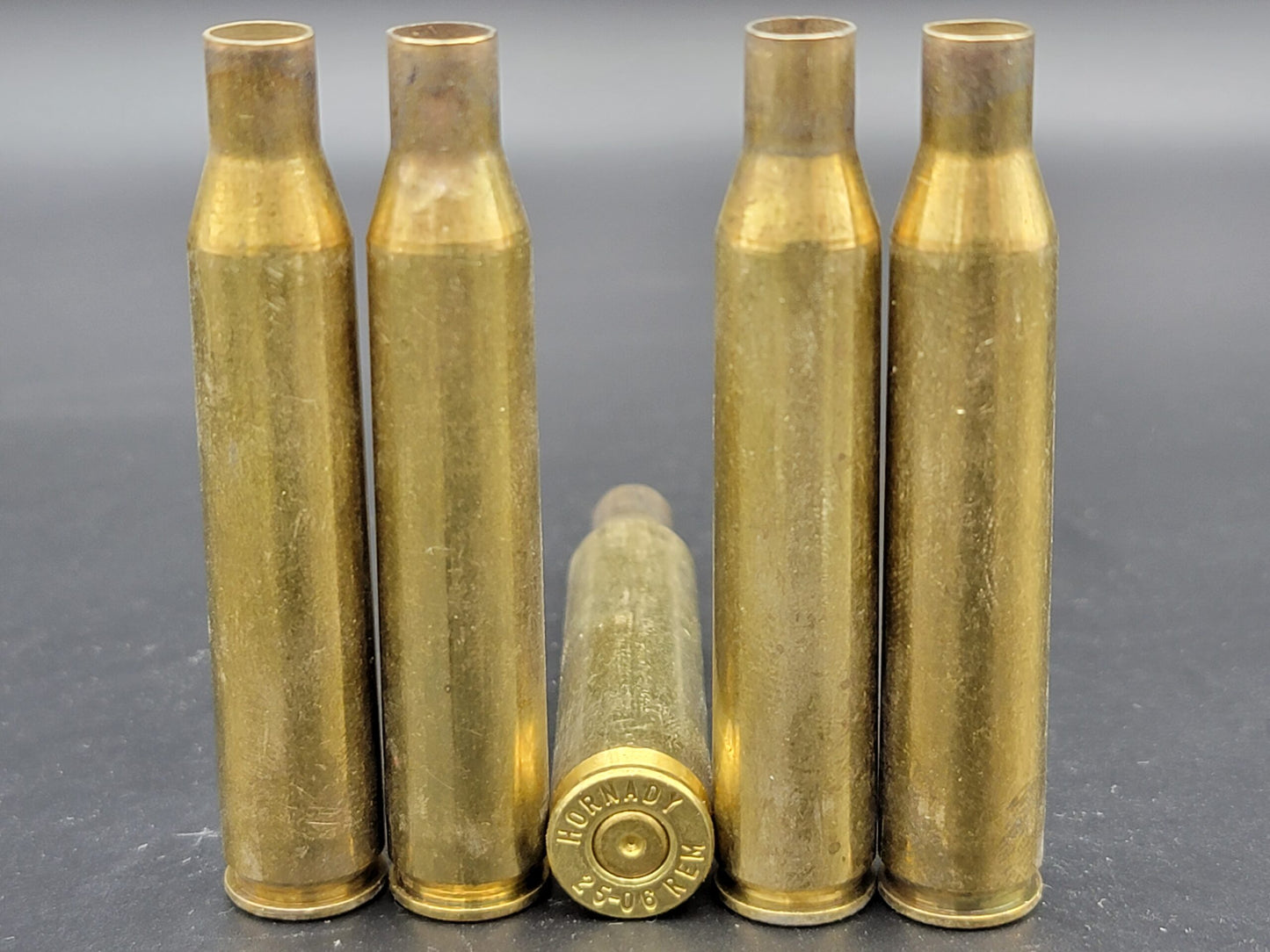 25-06 Rem once fired rifle brass. Hand sorted from reputable indoor/military ranges for reloading. Reliable spent casings for precision shooting.
