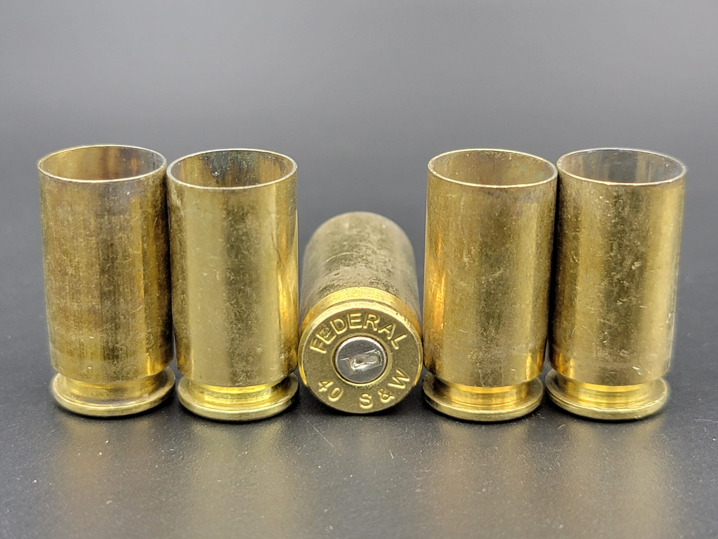 40 S&W once fired pistol brass. Hand sorted from reputable indoor/military ranges for reloading. Reliable spent casings for precision shooting.