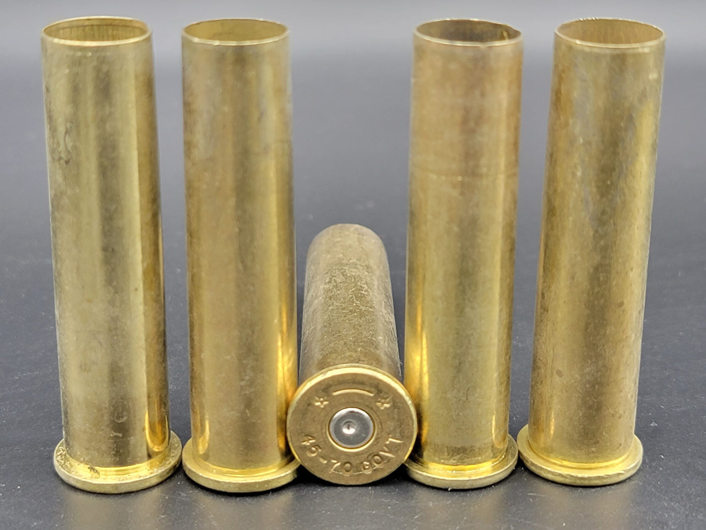 45-70 Gov't once fired rifle brass. Hand sorted from reputable indoor/military ranges for reloading. Reliable spent casings for precision shooting.