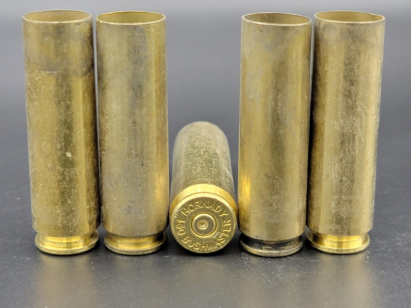 450 Bushmaster once fired rifle brass. Hand sorted from reputable indoor/military ranges for reloading. Reliable spent casings for precision shooting.