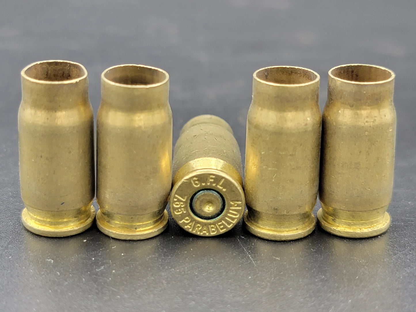 7.65 Parabellum once fired pistol brass. Hand sorted from reputable indoor/military ranges for reloading. Reliable spent casings for precision shooting.