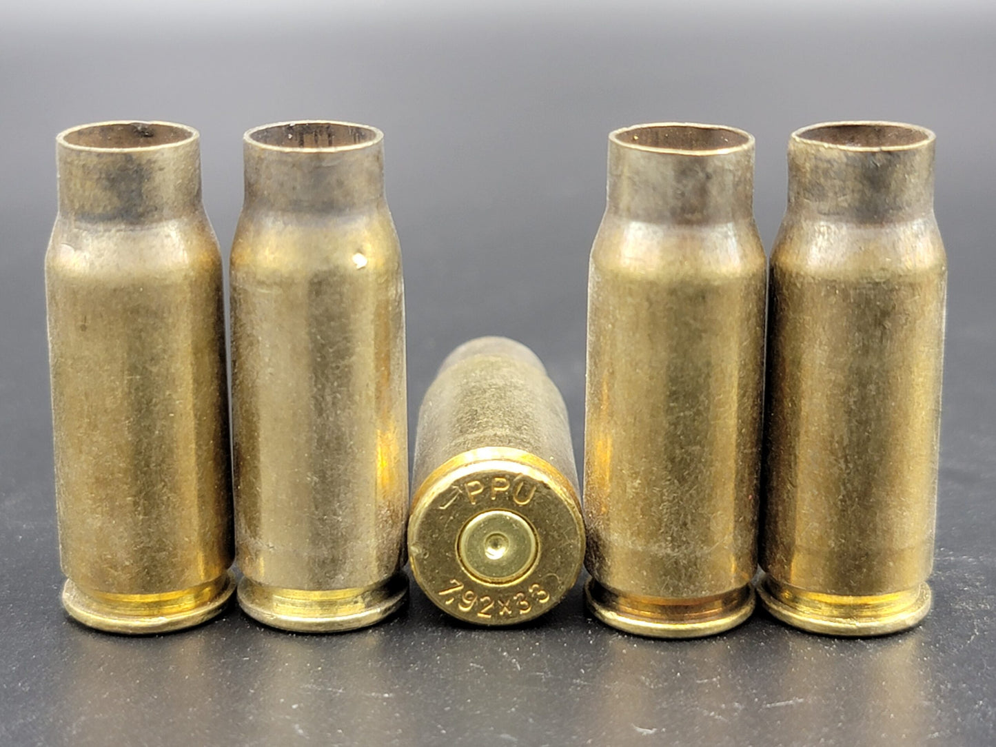 7.92x33 once fired rifle brass. Hand sorted from reputable indoor/military ranges for reloading. Reliable spent casings for precision shooting.