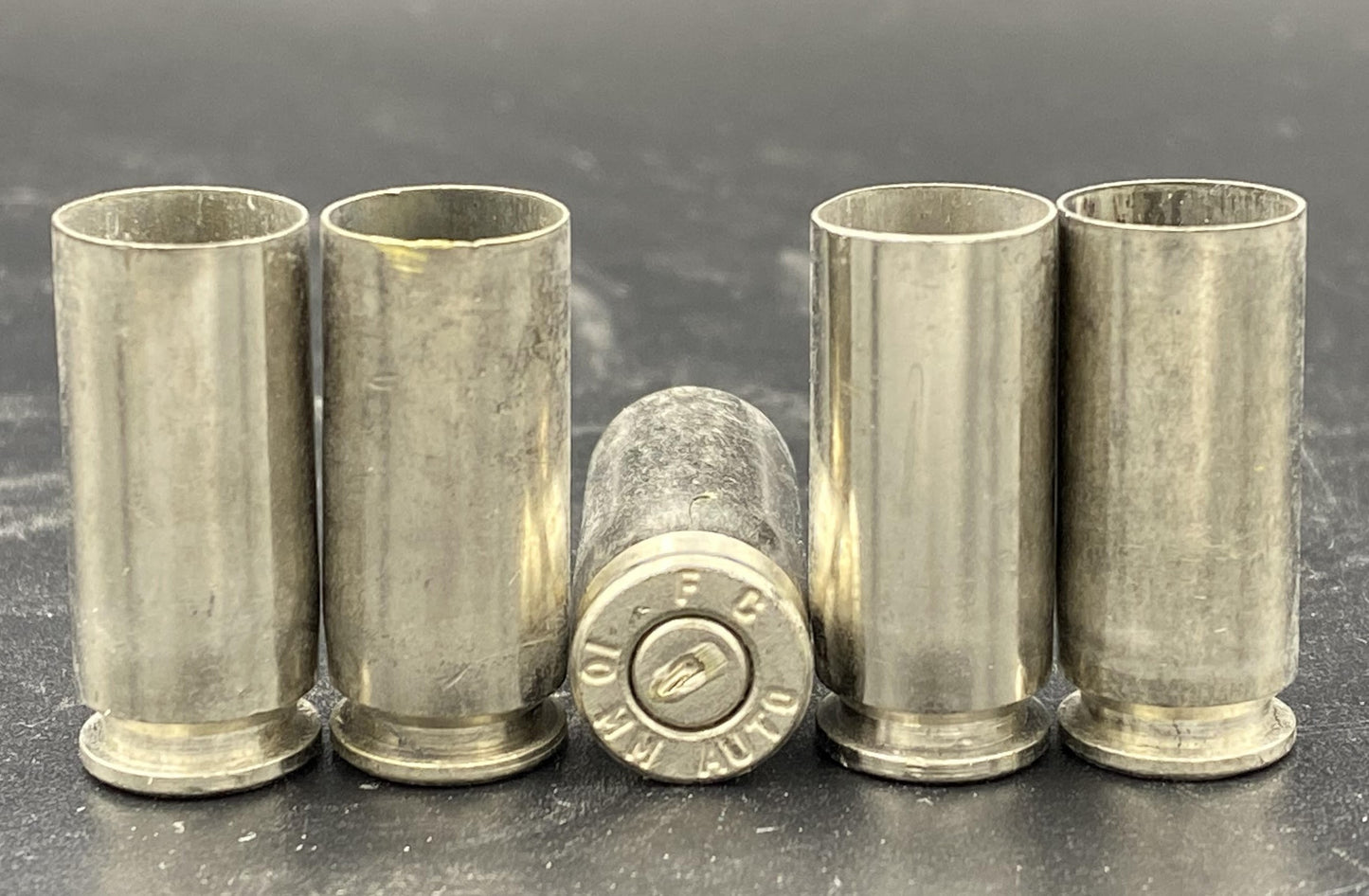 10mm once fired pistol nickel. Hand sorted from reputable indoor/military ranges for reloading. Reliable spent casings for precision shooting.