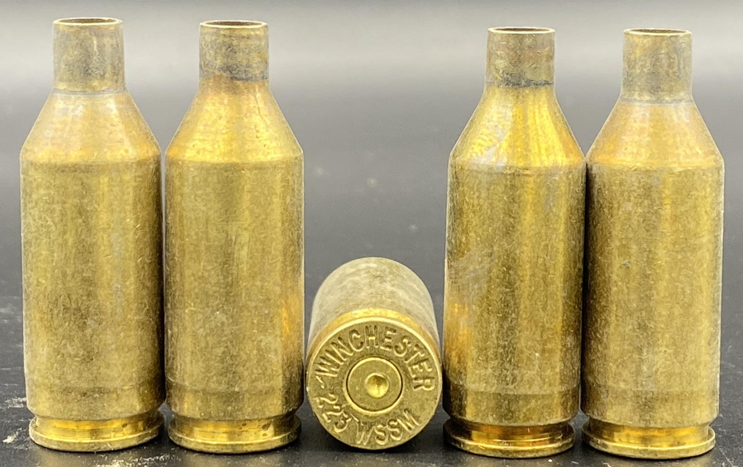 223 WSSM once fired rifle brass. Hand sorted from reputable indoor/military ranges for reloading. Reliable spent casings for precision shooting.