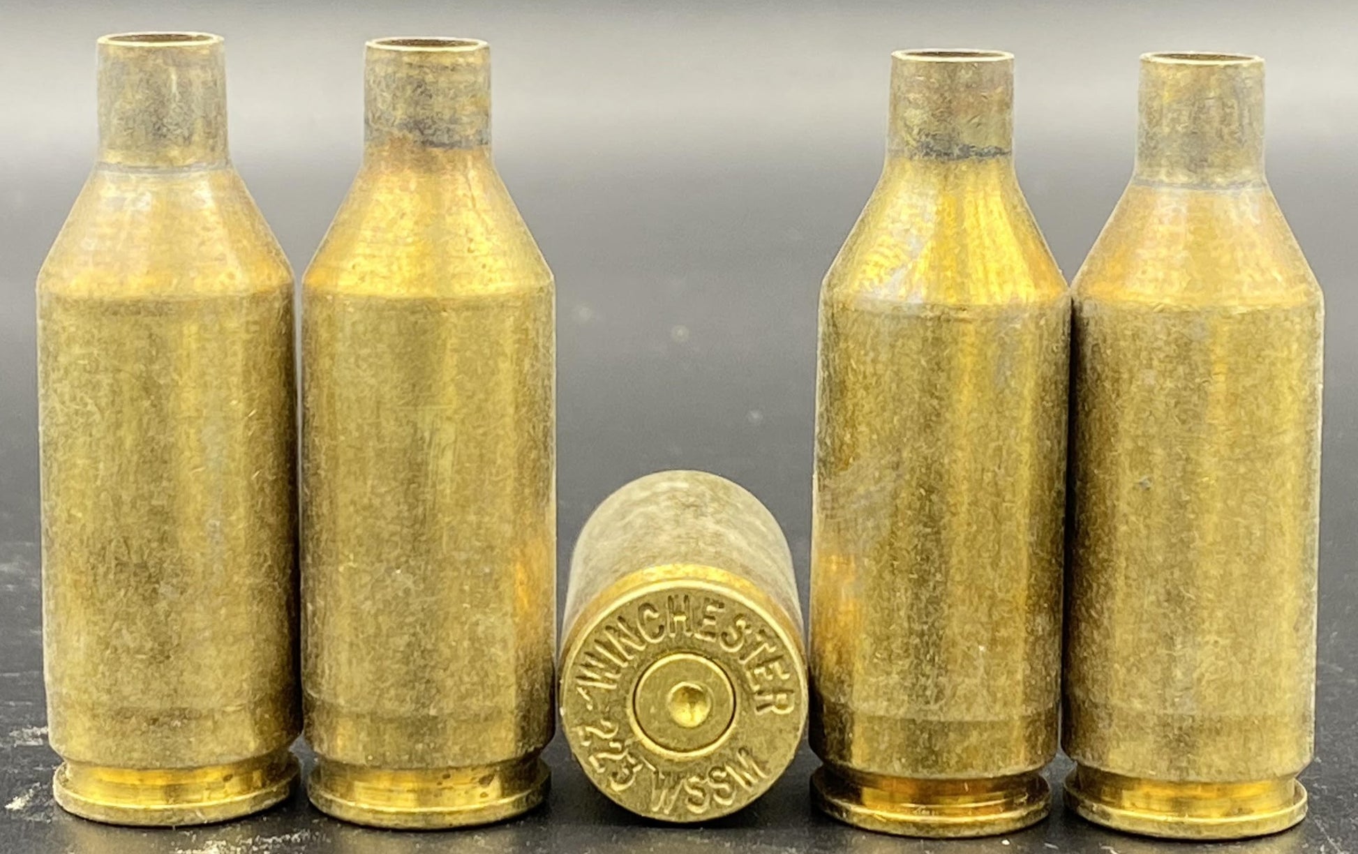 223 WSSM once fired rifle brass. Hand sorted from reputable indoor/military ranges for reloading. Reliable spent casings for precision shooting.