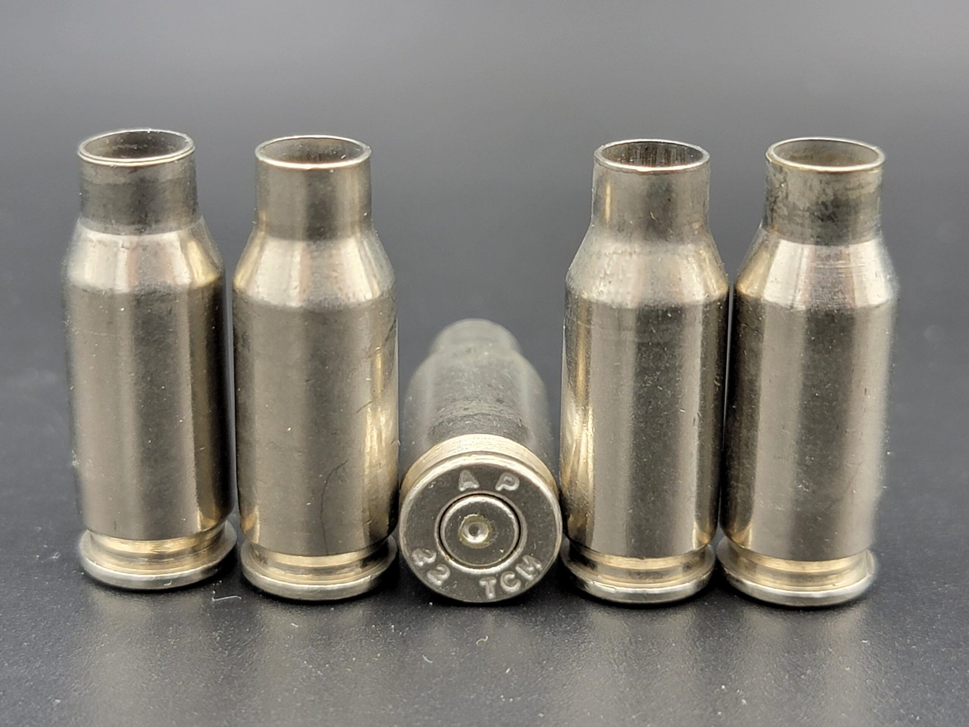 22 TCM once fired rifle nickel. Hand sorted from reputable indoor/military ranges for reloading. Reliable spent casings for precision shooting.