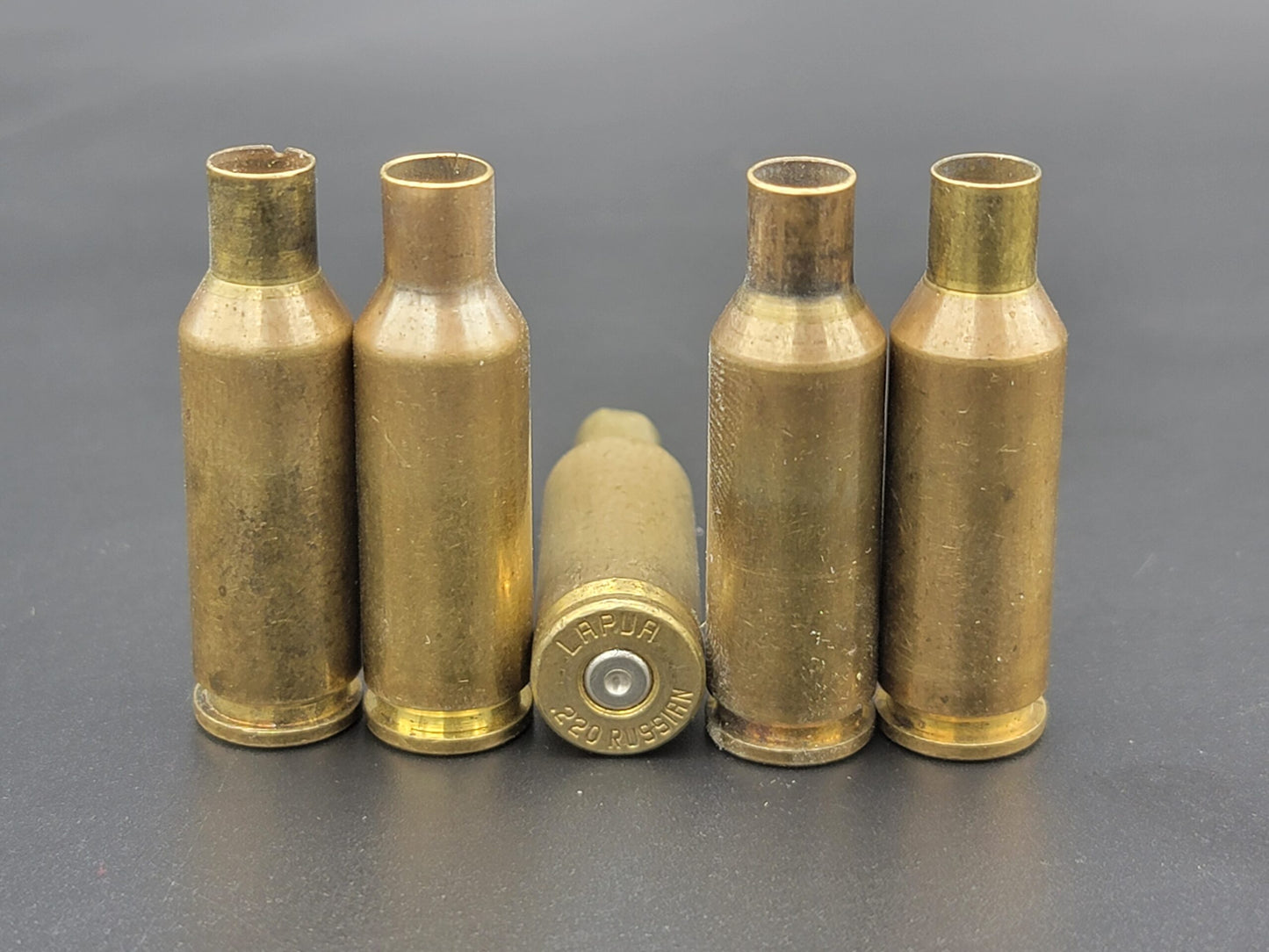 220 Russian once fired rifle brass. Hand sorted from reputable indoor/military ranges for reloading. Reliable spent casings for precision shooting.