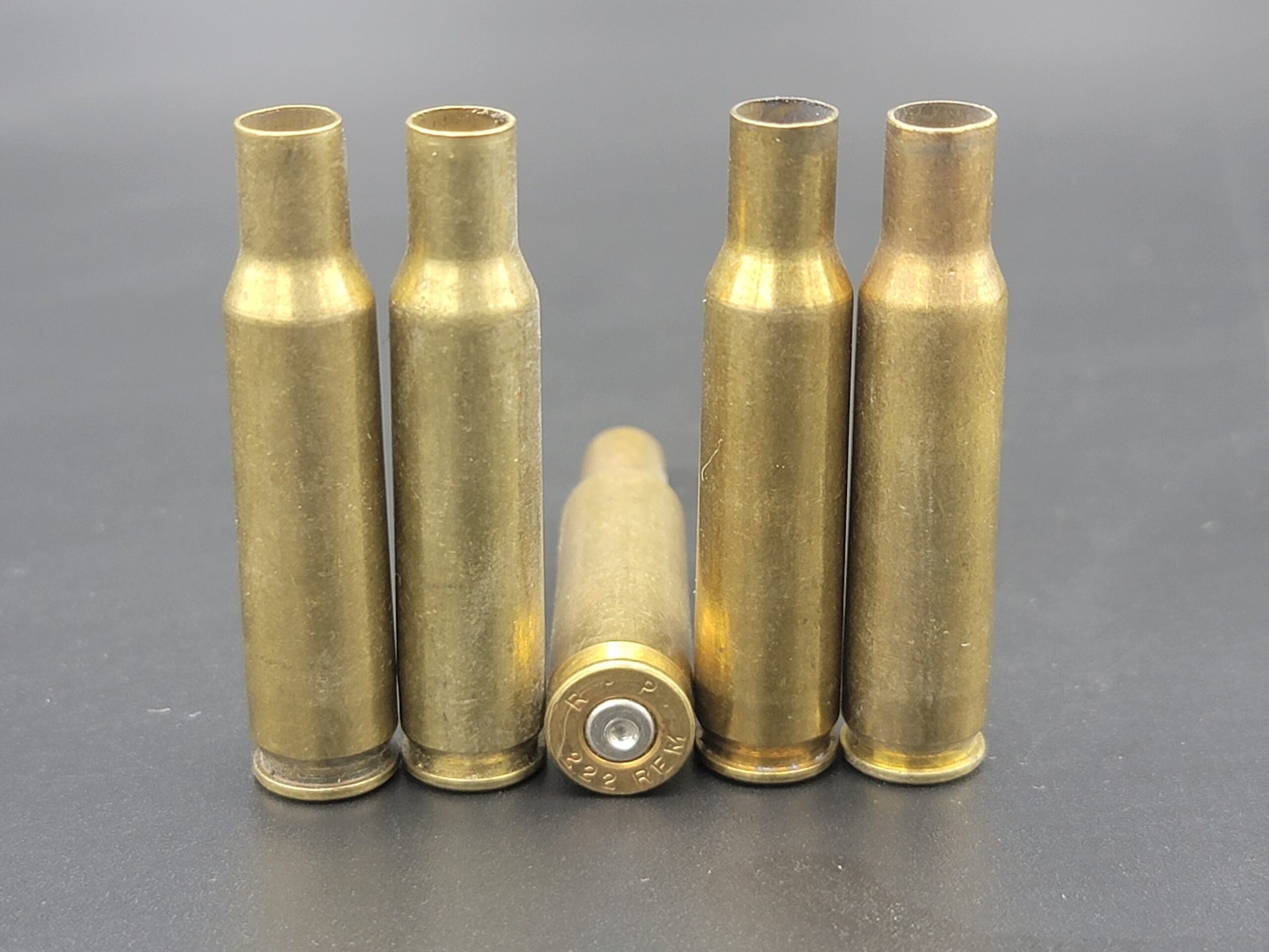 222 Rem once fired rifle brass. Hand sorted from reputable indoor/military ranges for reloading. Reliable spent casings for precision shooting.