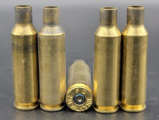224 Valkyrie once fired rifle brass. Hand sorted from reputable indoor/military ranges for reloading. Reliable spent casings for precision shooting.