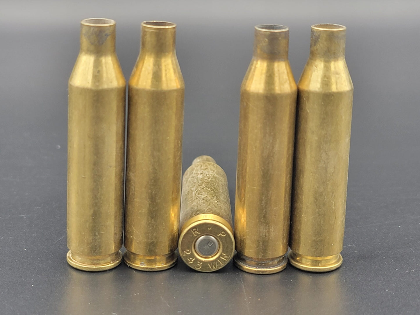 243 Win once fired rifle brass. Hand sorted from reputable indoor/military ranges for reloading. Reliable spent casings for precision shooting.