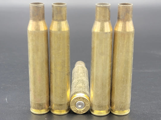 280 Rem once fired rifle brass. Hand sorted from reputable indoor/military ranges for reloading. Reliable spent casings for precision shooting.