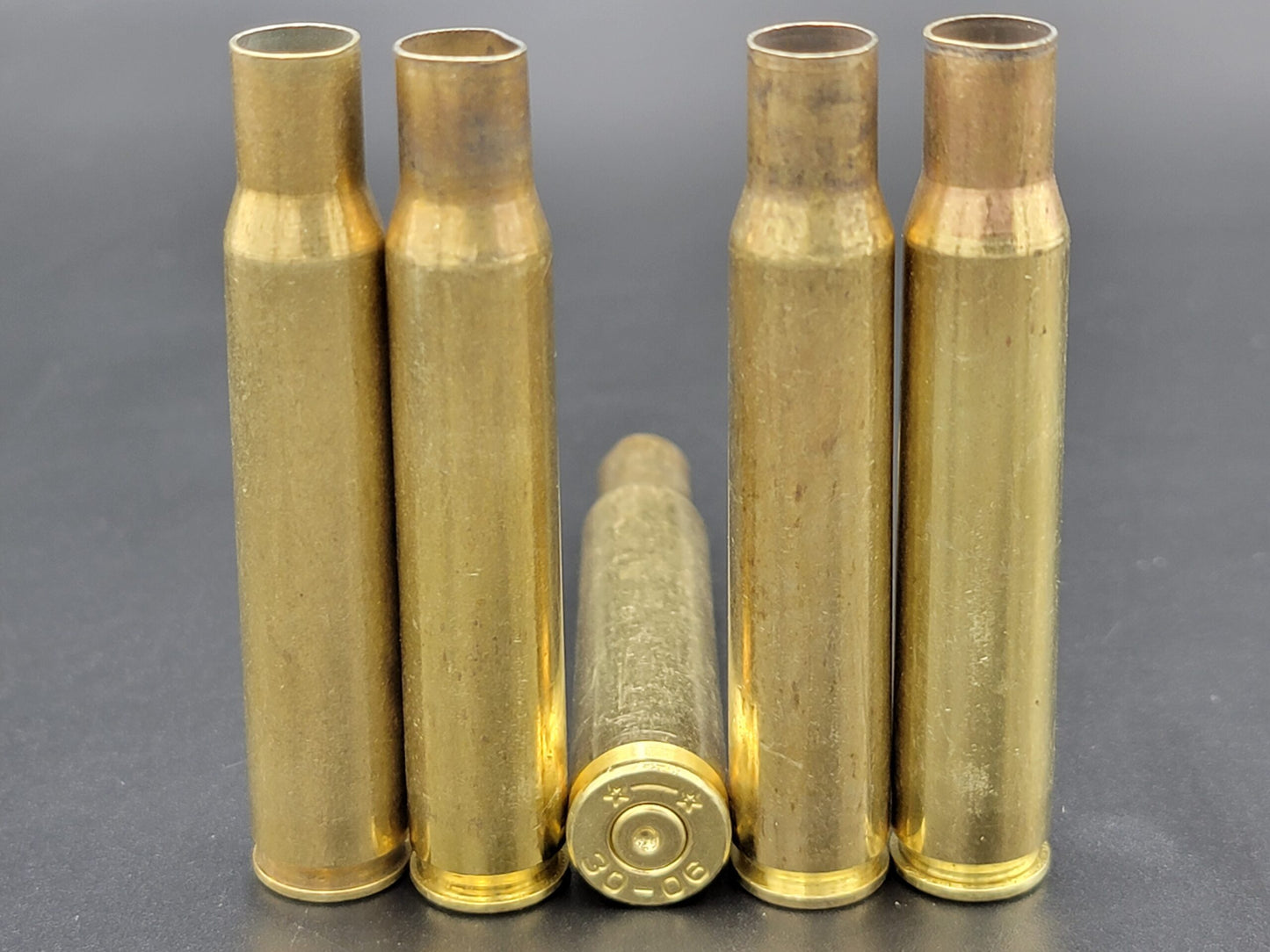 30-06 once fired rifle brass. Hand sorted from reputable indoor/military ranges for reloading. Reliable spent casings for precision shooting.