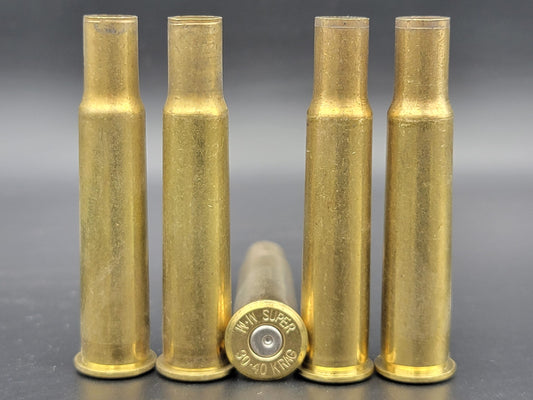 30-40 Krag once fired rifle brass. Hand sorted from reputable indoor/military ranges for reloading. Reliable spent casings for precision shooting.