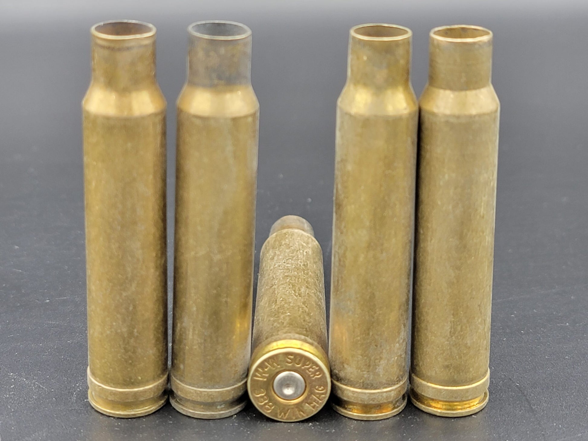 338 Win Mag once fired rifle brass. Hand sorted from reputable indoor/military ranges for reloading. Reliable spent casings for precision shooting.