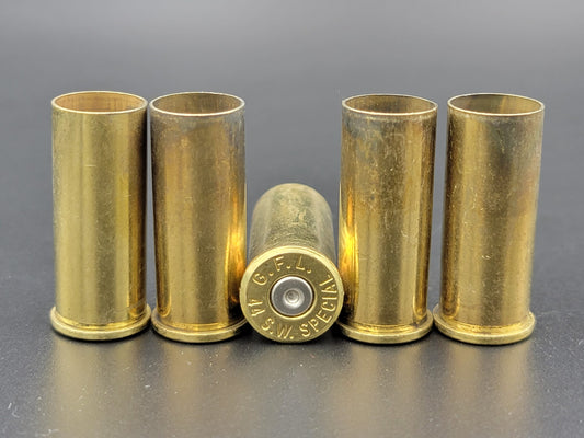 44 S&W Special once fired pistol brass. Hand sorted from reputable indoor/military ranges for reloading. Reliable spent casings for precision shooting.