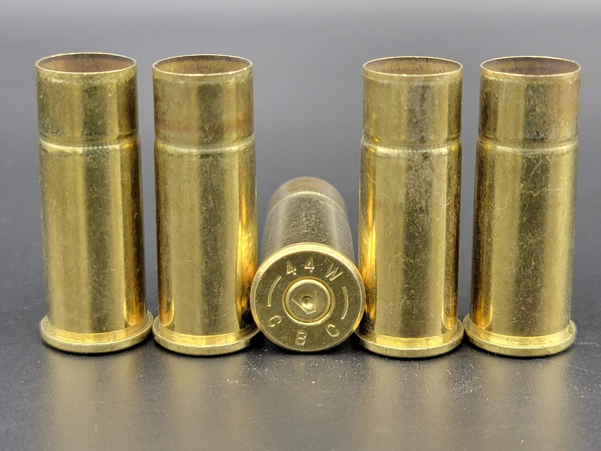 44 W once fired pistol brass. Hand sorted from reputable indoor/military ranges for reloading. Reliable spent casings for precision shooting.