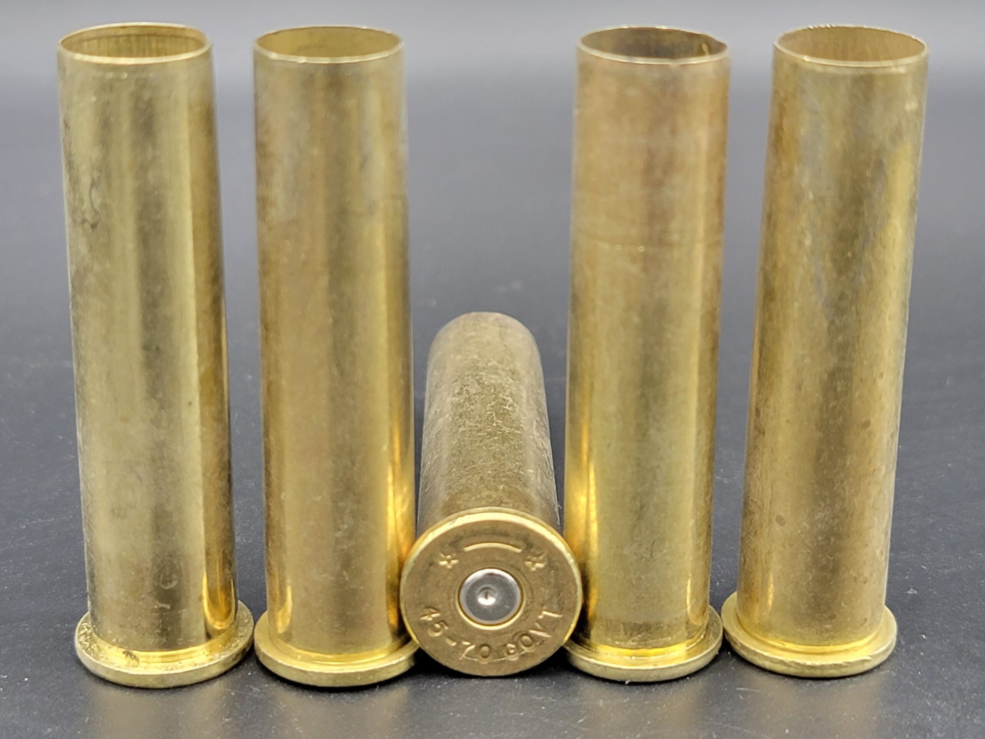 45-70 Gov't once fired rifle brass. Hand sorted from reputable indoor/military ranges for reloading. Reliable spent casings for precision shooting.