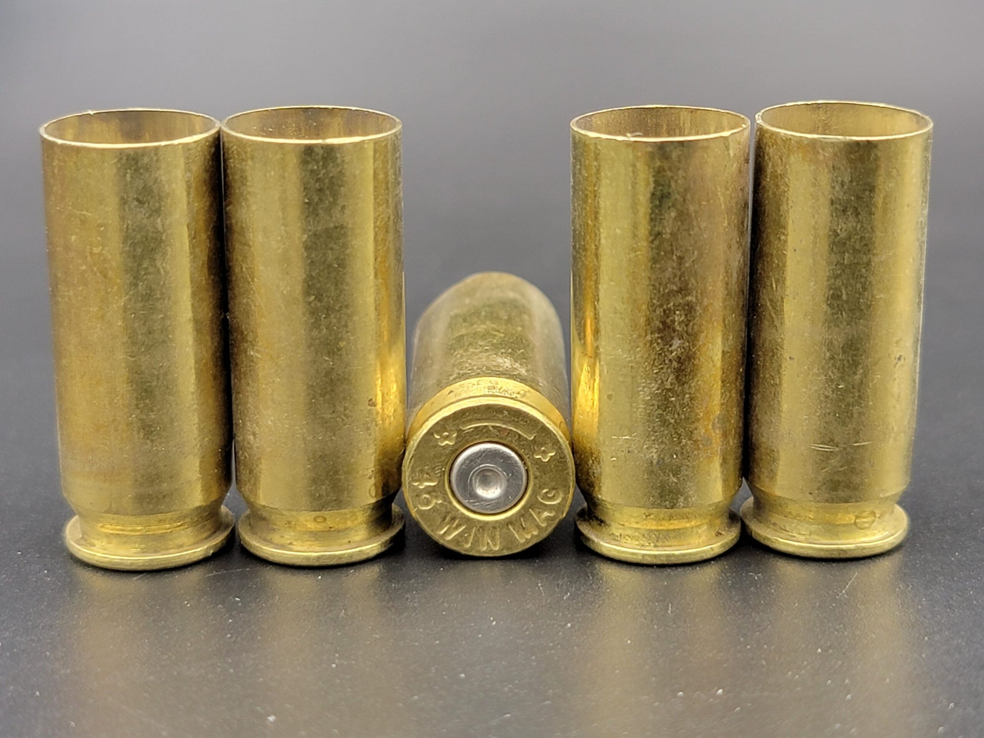 45 Win Mag once fired pistol brass. Hand sorted from reputable indoor/military ranges for reloading. Reliable spent casings for precision shooting.