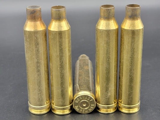 7mm Rem Mag once fired rifle brass. Hand sorted from reputable indoor/military ranges for reloading. Reliable spent casings for precision shooting.