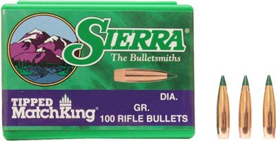 Sierra Bullets .22cal .224 - 69gr Hp-bt Match Tmk 100ct